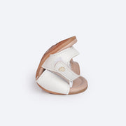 Sandália de Bebê Pampili Nana Laço Assimétrico Glitter e Strass Branco - sandália flexivel