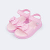 Sandália Papete Infantil Pampili Petit com Laço Rosa Claro
