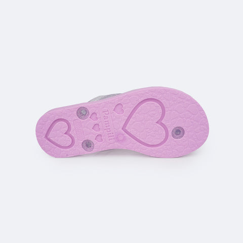 Chinelo Infantil Pampili Love Lilás - Vem com necessaire!