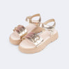 Sandália Papete Infantil Pampili Day Coração Dourada