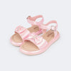 Sandália Infantil Pampili Cora Flatform com Laço Rosa Perolado