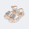 Sandália Infantil Pampili Cora Flatform com Esferas Prata