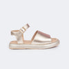 Sandália Infantil Pampili Cora Flatform Metalizada Lisa Dourada