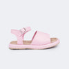 Sandália Infantil Pampili Cora Flatform Lisa Rosa Claro