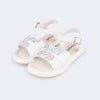 Sandália Infantil Pampili Cora Flatform Borboleta em Strass Colorido Branca