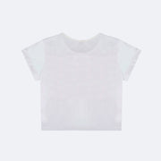 Camiseta Infantil Pampili Have Fun Strass Branca Holográfica - traseira da camiseta branca
