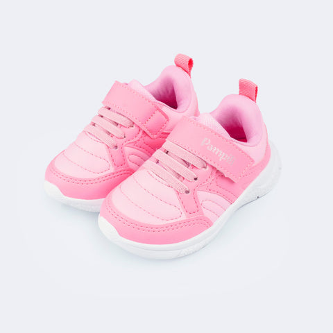 Tênis Infantil Feminino Mini Soft Recortes Rosa