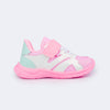 Tênis Infantil Feminino Mini Soft Verniz Branco Rosa