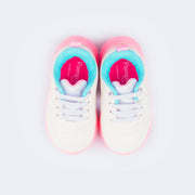 Tênis Infantil Feminino Mini Soft Costura Branco Colorido