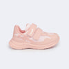 Tênis Infantil Feminino Mini Soft Telado com Laço Rosa