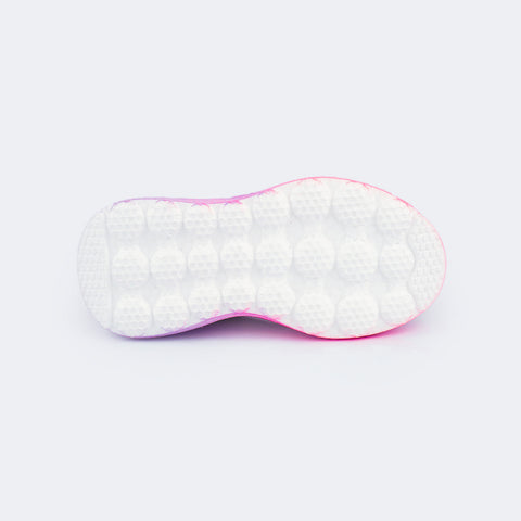 Tênis Infantil Feminino Bubble Flúor Degradê Branco