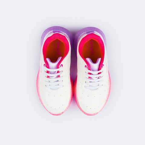 Tênis Infantil Feminino Bubble Flúor Degradê Branco