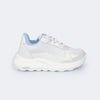 Tênis Infantil Feminino Bubble Branco Perolado e Azul