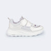 Tênis Infantil Feminino Bubble Fios de Brilho Branco