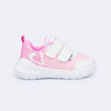 Tênis Infantil Feminino Sky Texturizado Branco Rosa