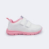 Tênis Infantil Pampili Gabby Escolar Branco Rosa
