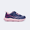 Tênis Infantil Feminino Pampili Zippy Linhas Rosa Marinho