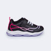 Tênis Infantil Feminino Pampili Zippy Linhas Preto