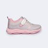 Tênis Infantil Feminino Pampili Zippy Telado Prata Rosa