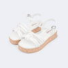 Sandália Infantil Feminina Alana Flatform em Cortiça Branca