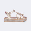 Sandália Infantil Feminina Alana Flatform Gladiadora Dourada