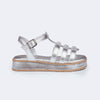 Sandália Infantil Feminina Alana Flatform Gladiadora Prata