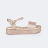 Sandália Infantil Feminina Alana Flatform Tramado Dourada