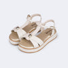 Sandália Infantil Feminina Pampili Alana com Detalhe Dourado Off White