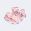 Sandália de Led Infantil Pampili Mini Cintilante Rosa