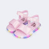 Sandália de Led Infantil Pampili Mini com Brilho Rosa