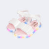 Sandália de Led Infantil Pampili Mini Cintilante Branca