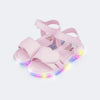 Sandália de Led Infantil Pampili Mini Coração Rosa