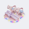 Sandália de Led Infantil Pampili Mini Laço Removível Colorida