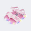 Sandália de Led Infantil Pampili Lulli com Borboleta Rosa
