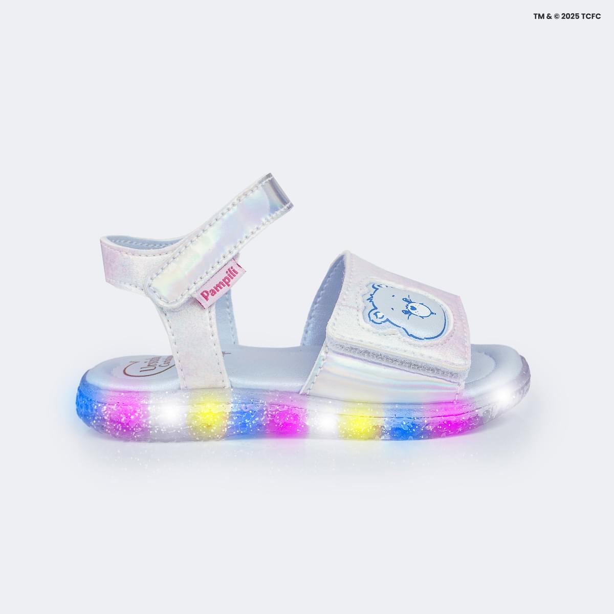 Sandália de Led Infantil Pampili Mini Ursinhos Carinhosos Azul