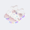 Sandália de Led Infantil Pampili Mini Borboleta Branca