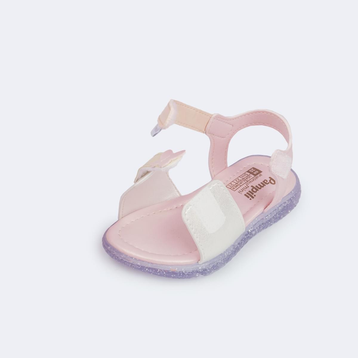 Sandália de Led Infantil Pampili Mini Borboleta Cintilante Colorida