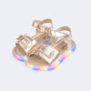 Sandália de Led Infantil Pampili Mini Borboleta Metalizada Dourada