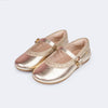 Sapatilha Infantil Pampili Vanila com Tachas Dourada