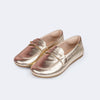 Mocassim Infantil Pampili Vanila com Strass Dourado