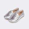 Mocassim Infantil Pampili Vanila com Strass Prata