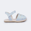 Sandália Infantil Espadrilhe Pampili Lala Flor Azul Claro