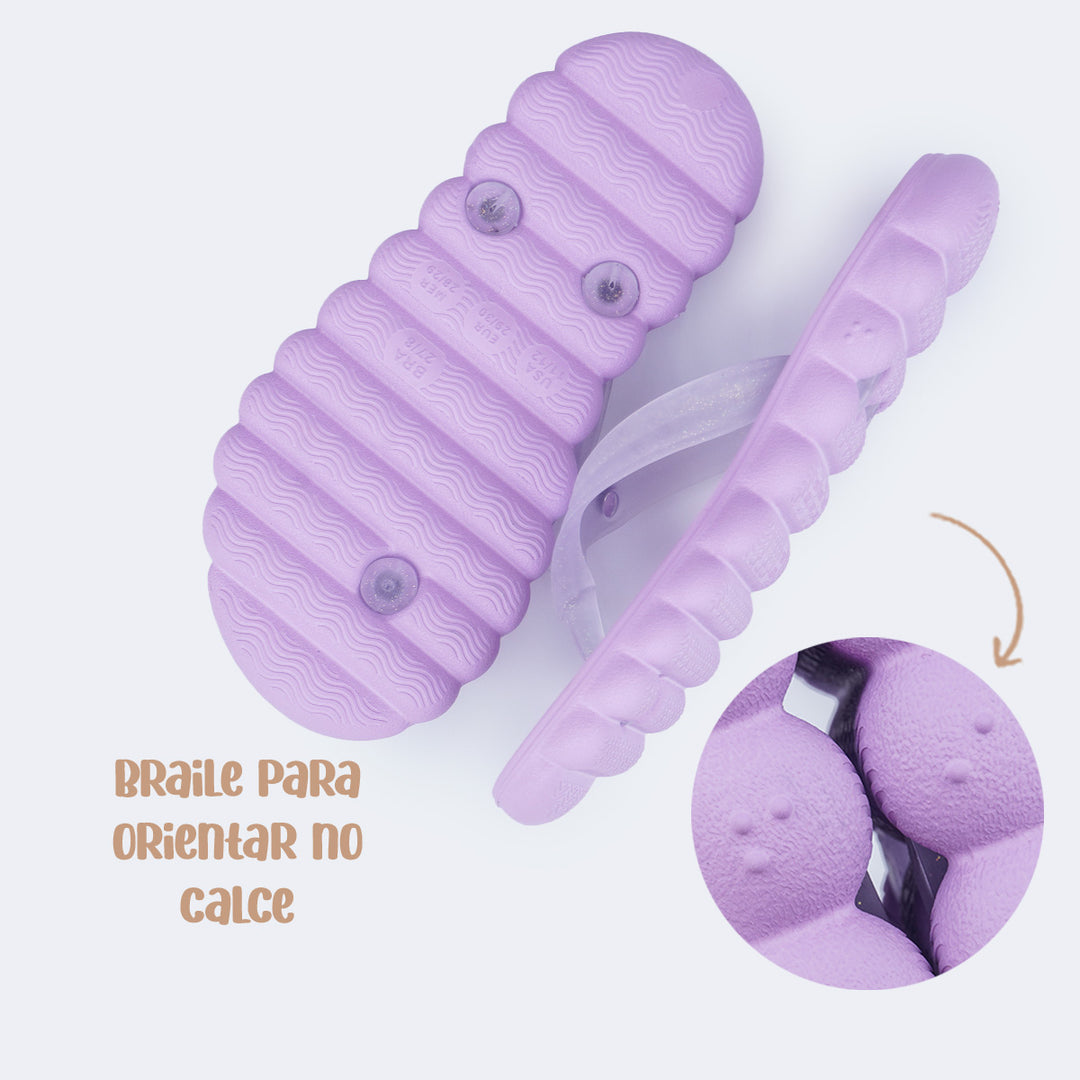 Chinelo Infantil Pampili Puffly Lilás