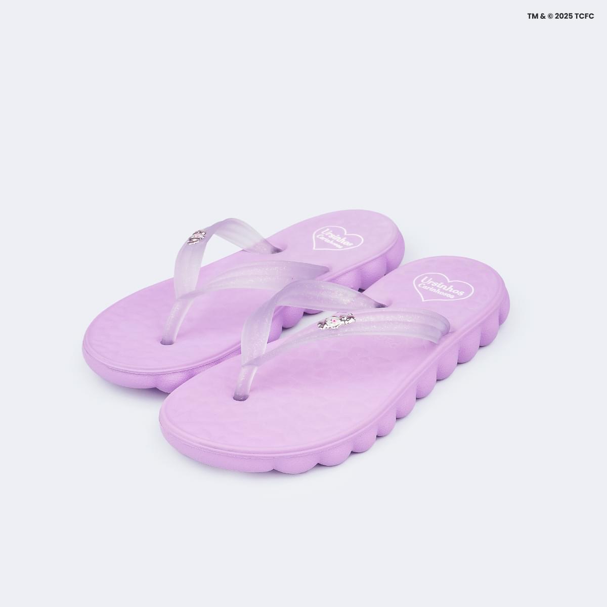Chinelo Infantil Pampili Puffly Ursinhos Carinhosos Lilás