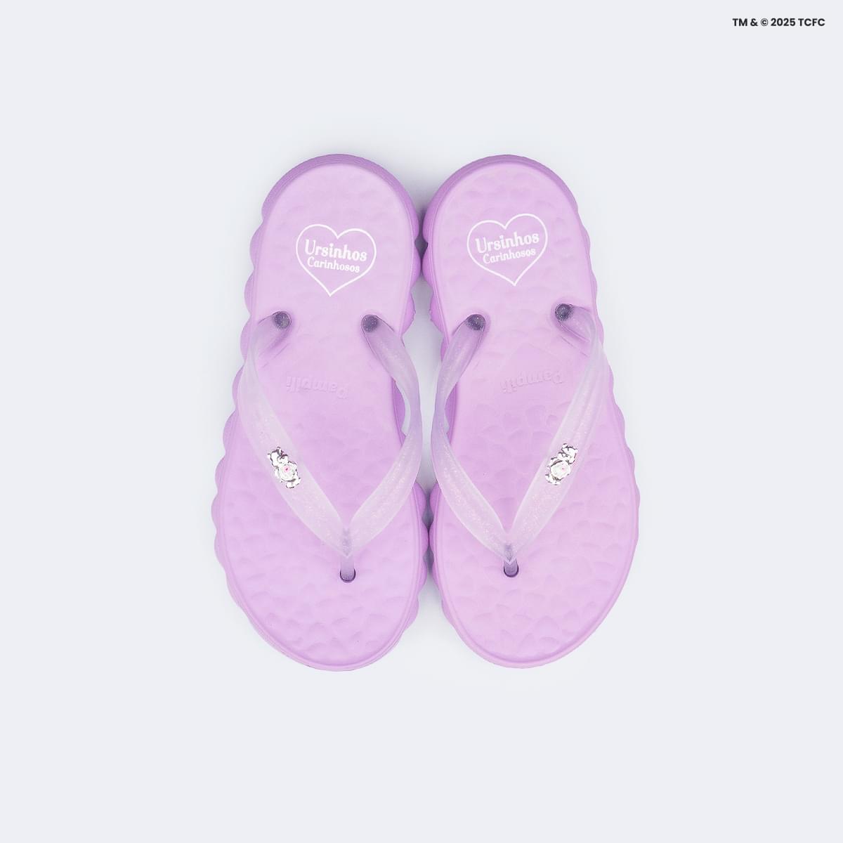 Chinelo Infantil Pampili Puffly Ursinhos Carinhosos Lilás