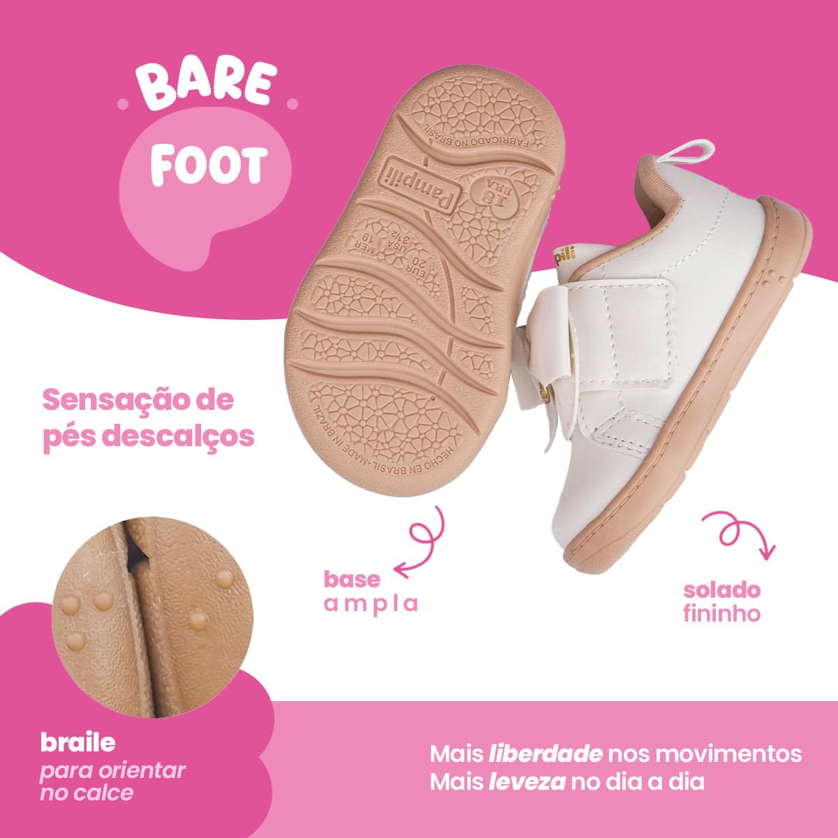 Tênis Infantil Pampili Sophie com Laço Branco