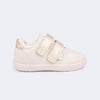Tênis Infantil Feminino Pampili Sophie Perfuros Nude Dourado