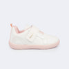 Tênis Infantil Feminino Pampili Sophie Barefoot Rosa Branco
