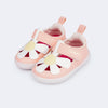 Tênis Infantil Pampili Mini Sophie com Flor Laranja