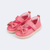 Tênis Infantil Pampili Sophie Barefoot com Laço Coral